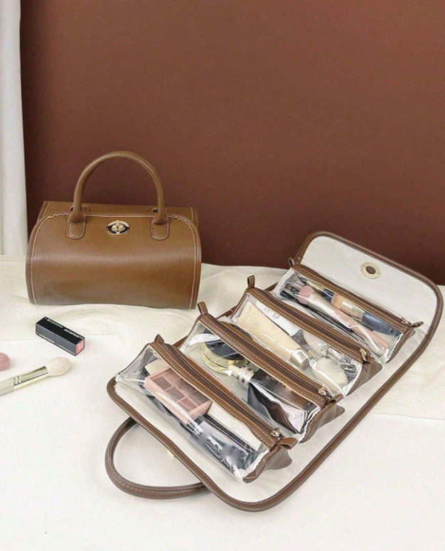Bolso de cuero impermeable 4 en 1 - Guarda todo tu maquillaje